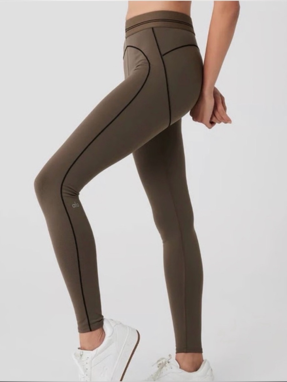 ALO Heart Throb Olive Tree Black Leggings
